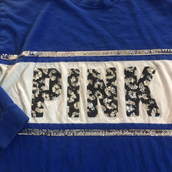 PINK Victoria's Secret Blue Tee - Picture 6 of 8